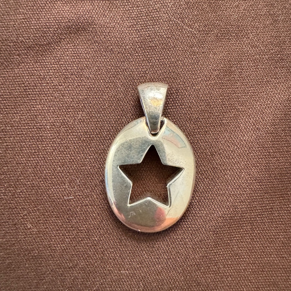 Tiffany & Co sterling star cutout necklace pendant 1999